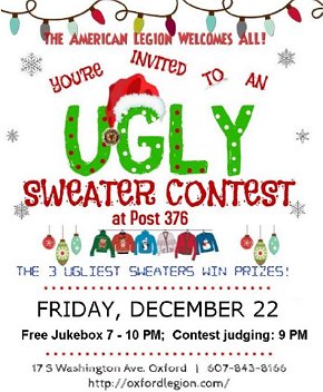 Ugly Sweater Contest 12-22-23 poster