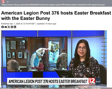 WBNG-News12 featured our Easter Breakfast 3-31-24!