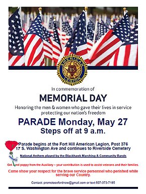 Memorial Day parade flyer 05-27-24
