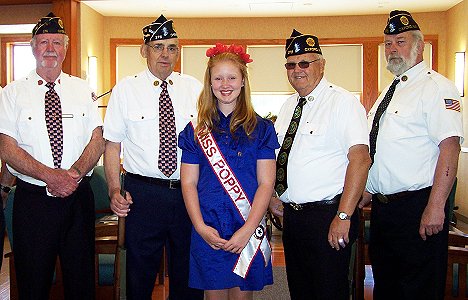 2013 Allison Beckwith, Unit 376's first Miss Poppy with Post 376 Legionnaires.