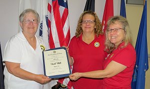 2023-24 Membership Award to Unit 376 presented by Marsha Cornelius, CCALA president.