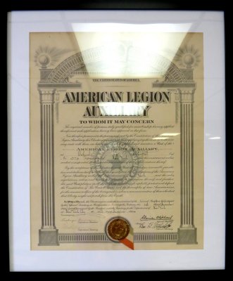 ALA Unit 376 charter dated Dec. 11, 1924.