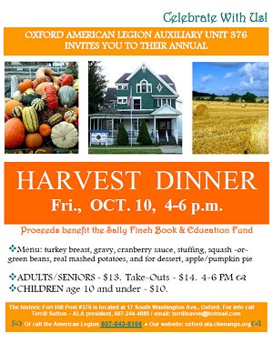 Harvest Dinner flyer. Oct. 10, 2025, 4-6 pm