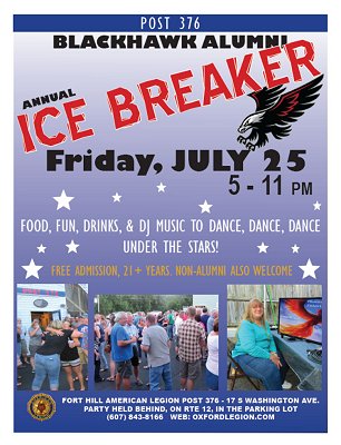 Blackhawk alumni Ice Breaker poster July 25. 2025
